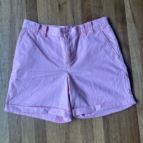 Vintage Ralph Lauren Pink Chino Women's Shorts Sz 10 Bermuda Classic Preppy‎ - Picture 1 of 9